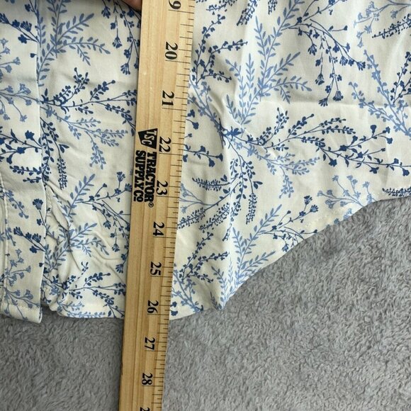NEW Jachs Girlfriend Women's XS Blue & White Button-Up Sleeveless Blouse - Picture 3 of 8